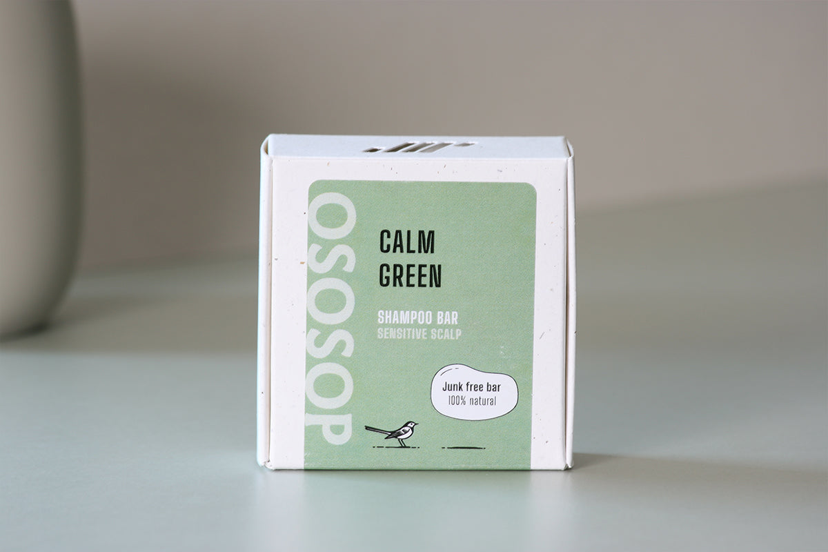 Photo of shampoo bar with seaweed and shea butter – calming care for sensitive scalps