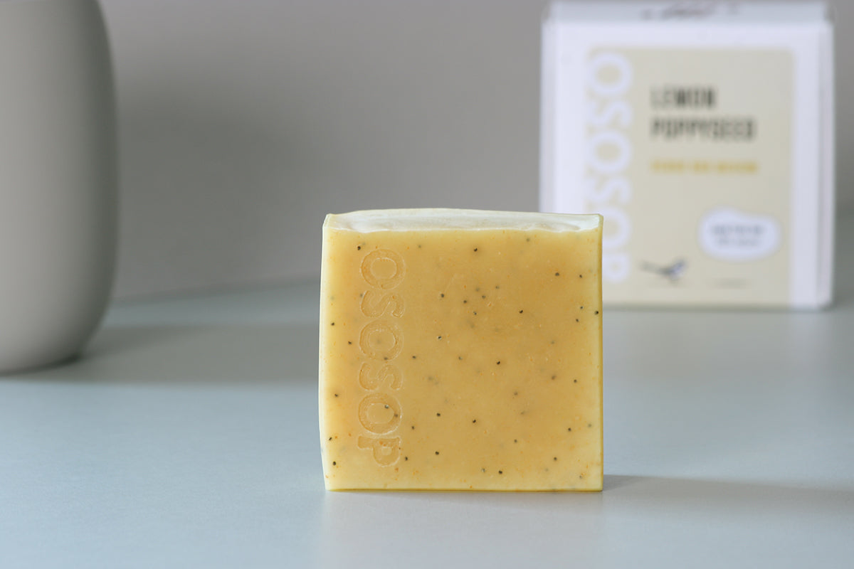 Scrub Soap Bar – Lemon Poppyseed (Medium Exfoliating)
