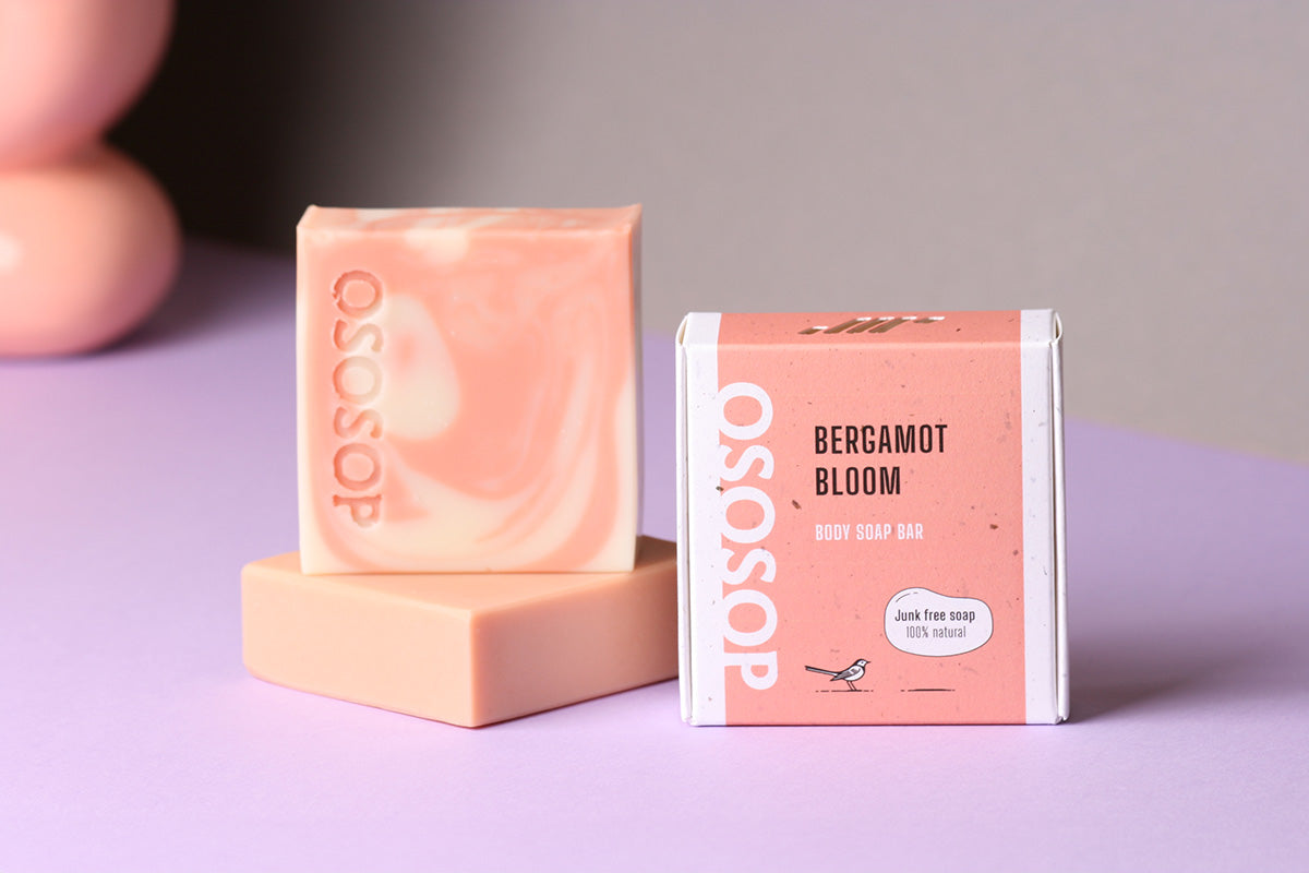 Sage Bergamot Bloom body soap bar Swirl