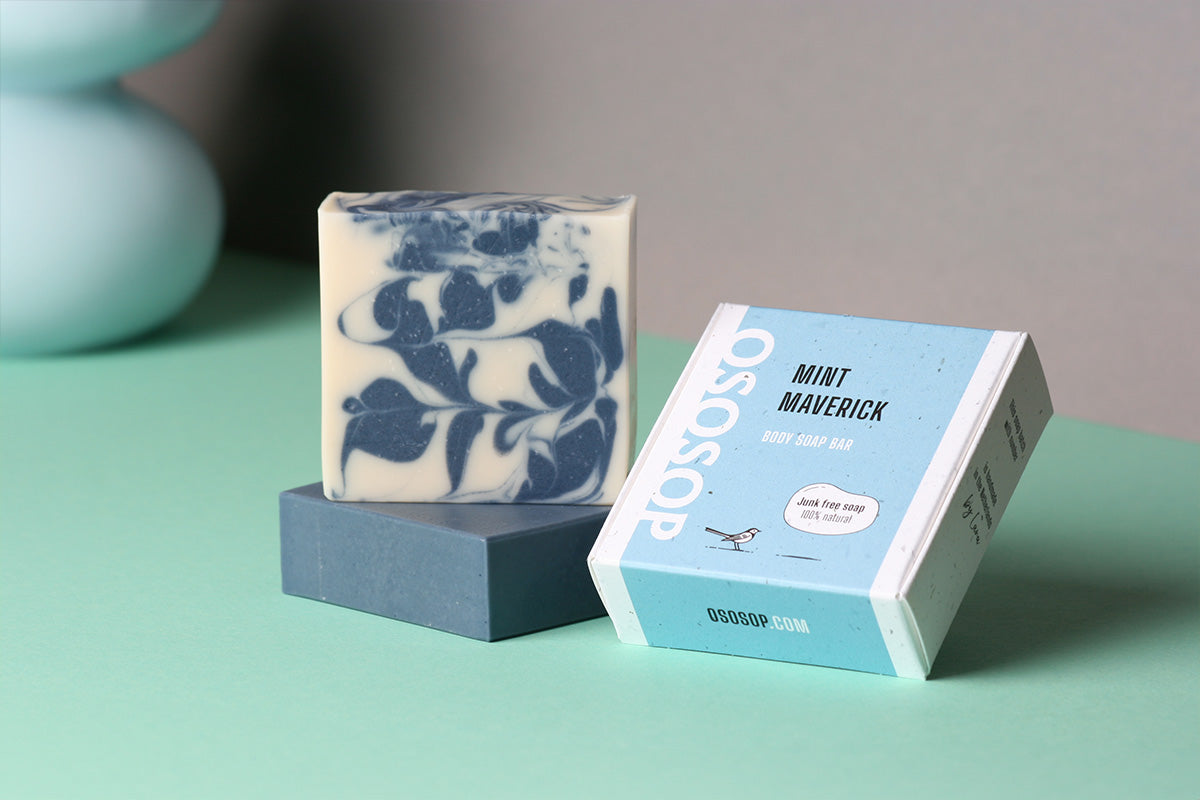 Mint Maverick body soap bar Swirl